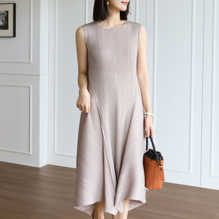 褶皺修身顯瘦通勤荷包裙連衣裙（10色）