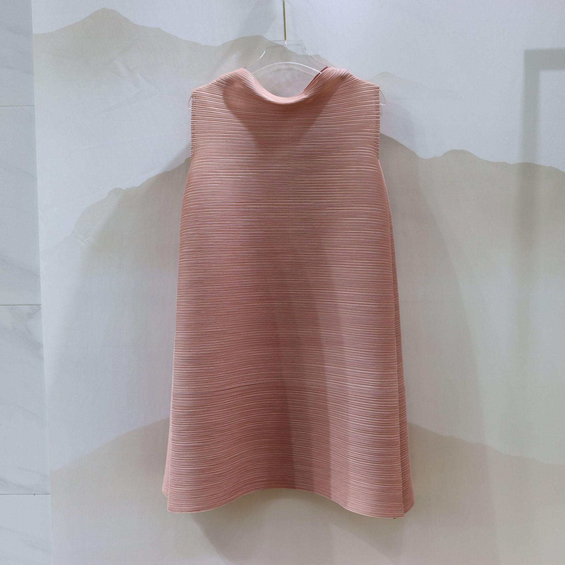 夏季褶皺寬鬆無袖連衣裙（8色）