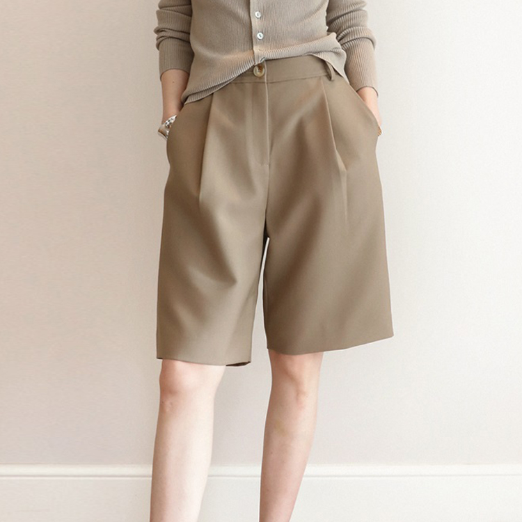 夏季五分直筒通勤氣質闊腿短褲