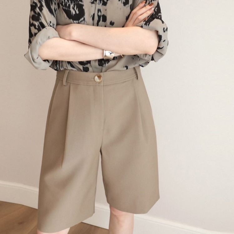 夏季五分直筒通勤氣質闊腿短褲