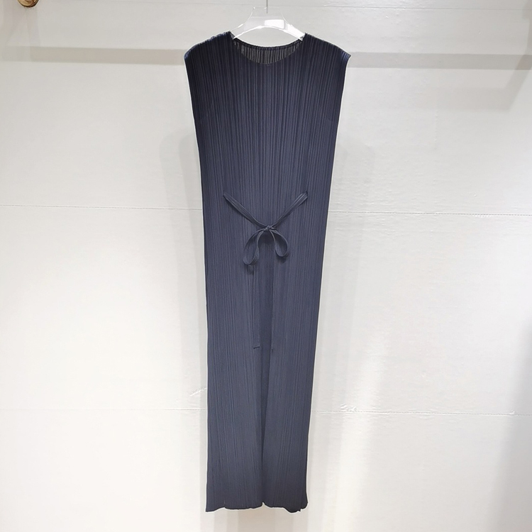 褶皺中長款氣質繫帶連衣裙（7色）