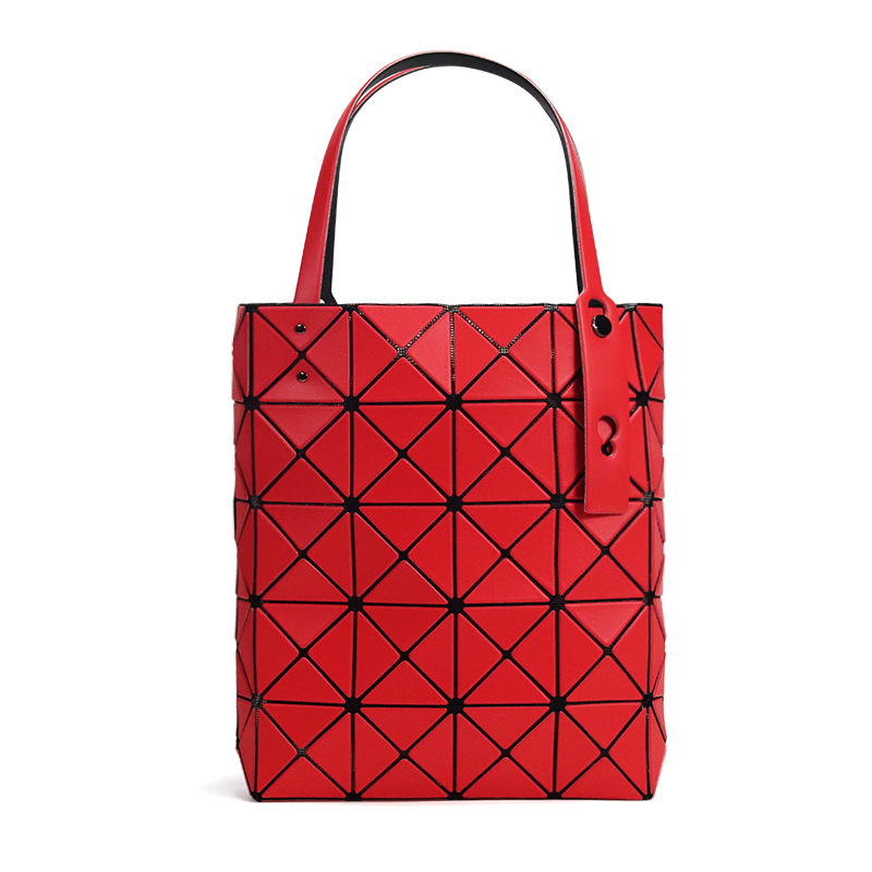 幾何三角片手提斜挎菱格包（大小可選）