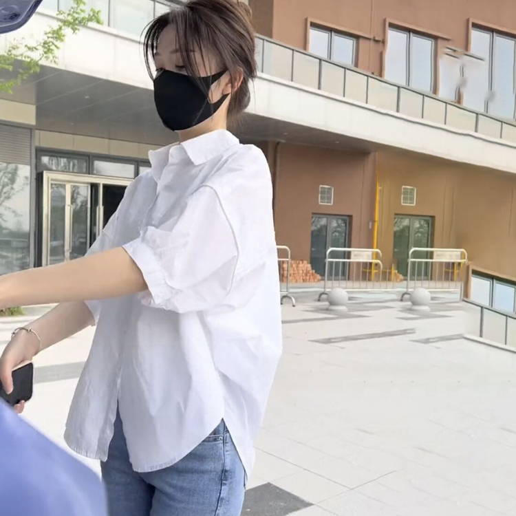 中袖廓形氣質百搭襯衫