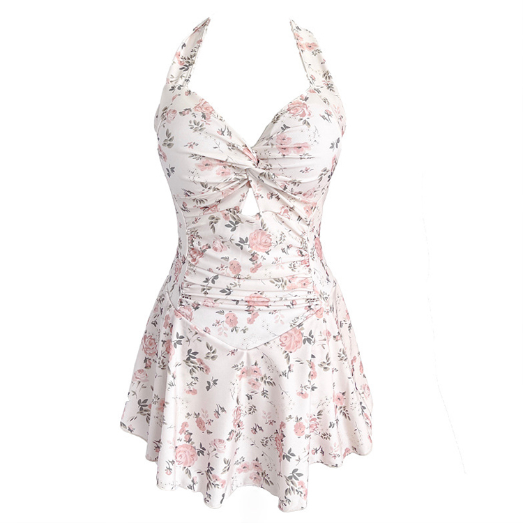 碎花鏤空顯瘦純欲泳衣（6色）