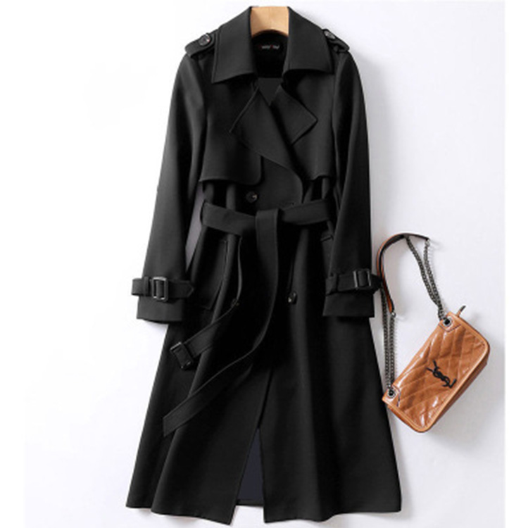 韓版流行英倫風過膝大衣風衣外套