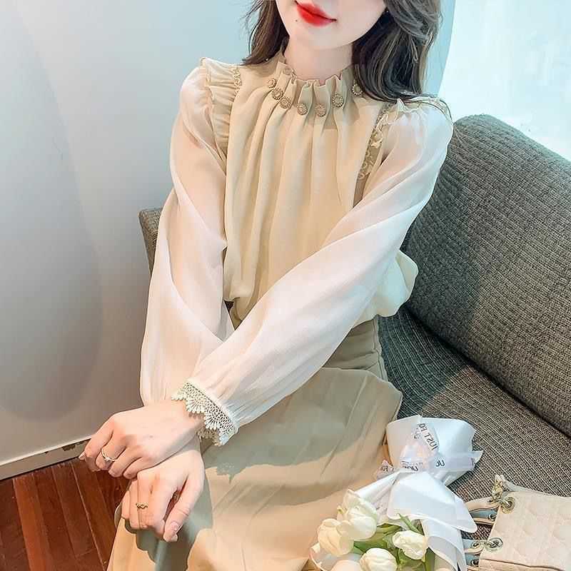 超仙百搭顯瘦氣質優雅長袖上衣