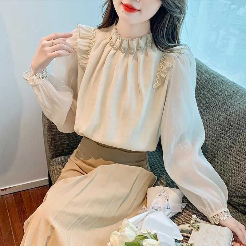 超仙百搭顯瘦氣質優雅長袖上衣