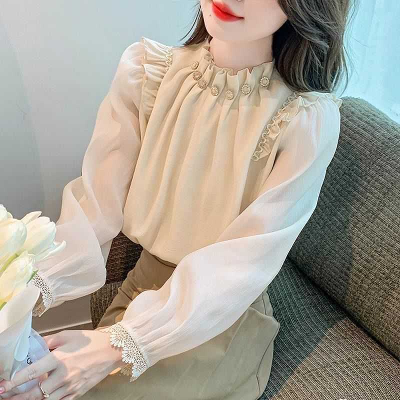超仙百搭顯瘦氣質優雅長袖上衣