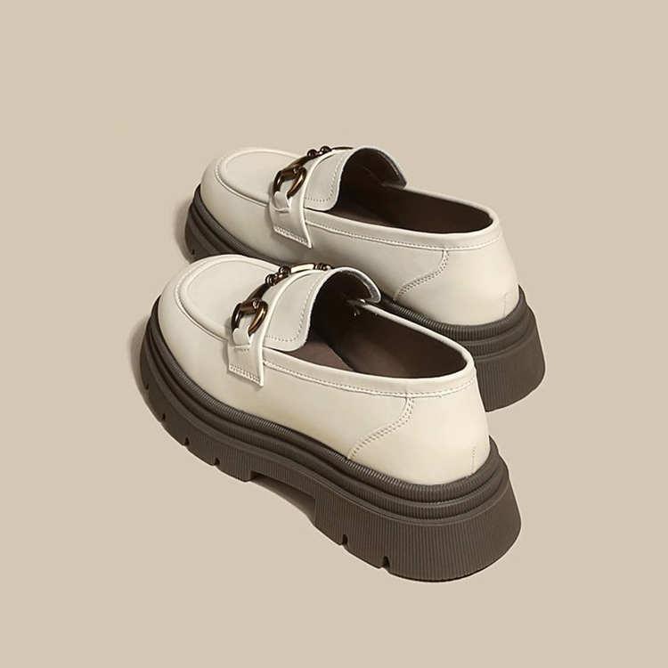 英倫風厚底軟皮樂福鞋