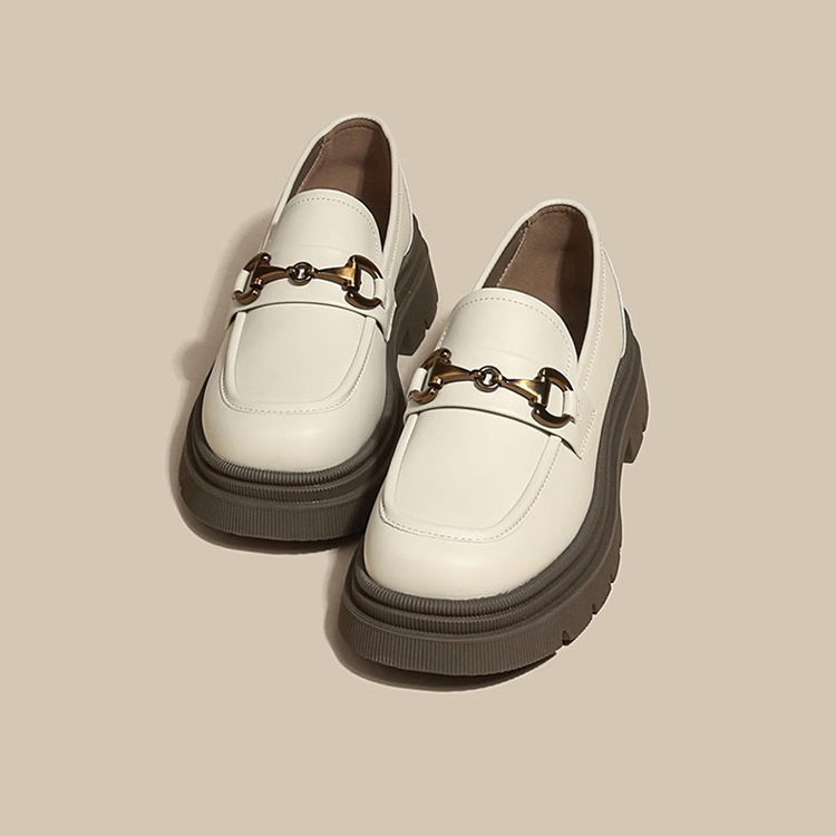 英倫風厚底軟皮樂福鞋