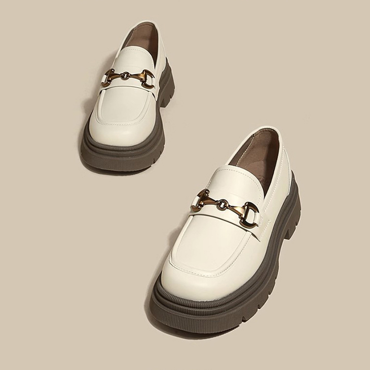 英倫風厚底軟皮樂福鞋