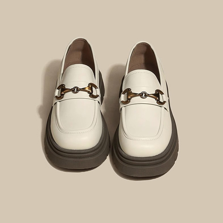 英倫風厚底軟皮樂福鞋