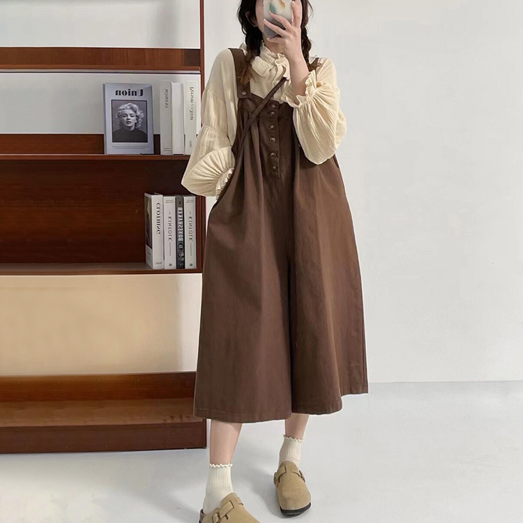 森系文藝工裝休閒裙褲