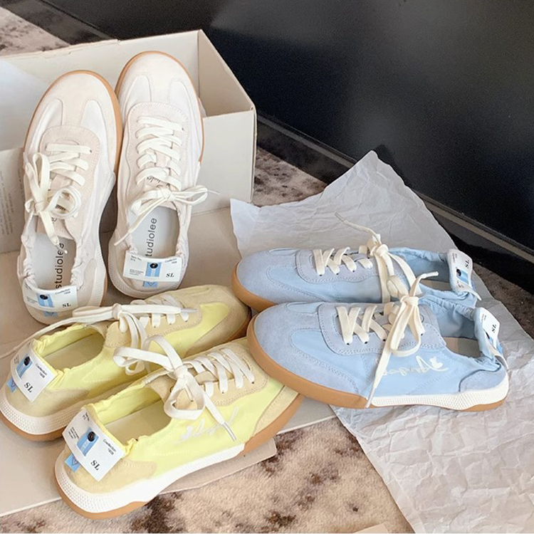 刺繡繫帶輕便透氣阿甘鞋