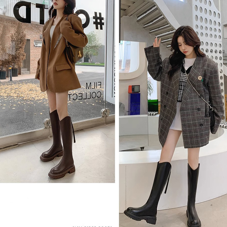 V型扣軟底氣質長筒靴