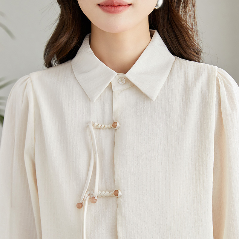 國風設計感新中式旗袍長袖襯衫