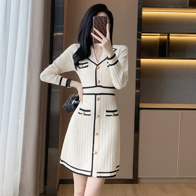 小香風氣質名媛收腰連衣裙