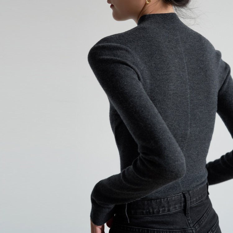 通勤氣質半高領羊毛打底針織衫（5色）