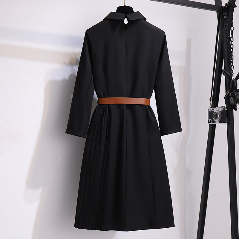 七分袖赫本風西裝領長裙外套