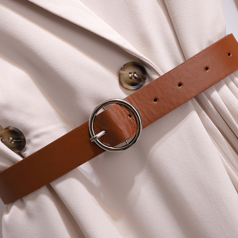 七分袖赫本風西裝領長裙外套