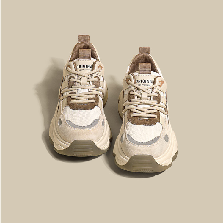 拼色復古厚底百搭運動鞋（單/絨可選）