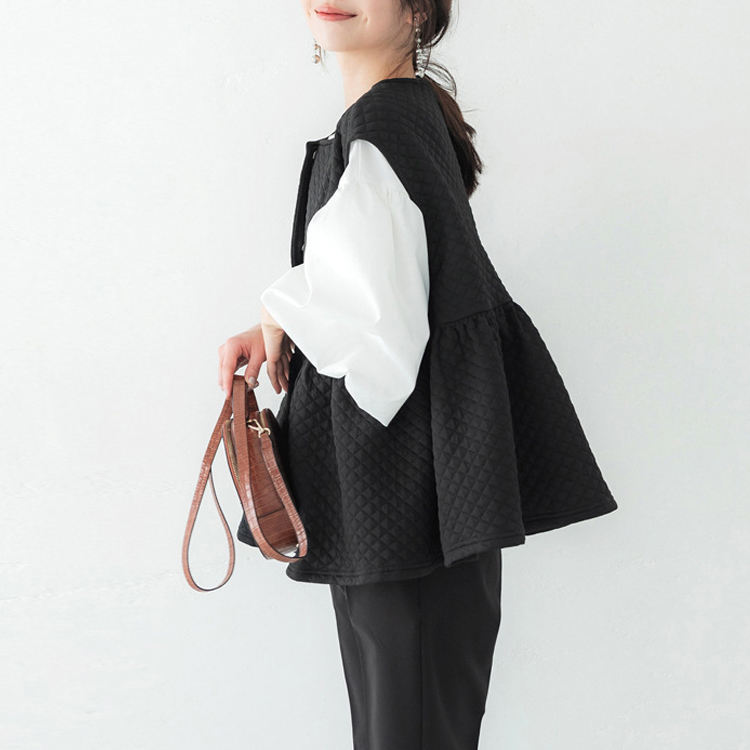 菱格A字夾棉馬甲