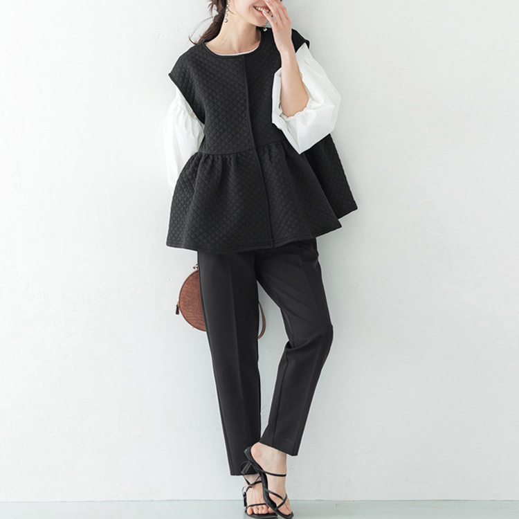 菱格A字夾棉馬甲