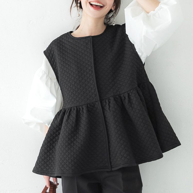 菱格A字夾棉馬甲