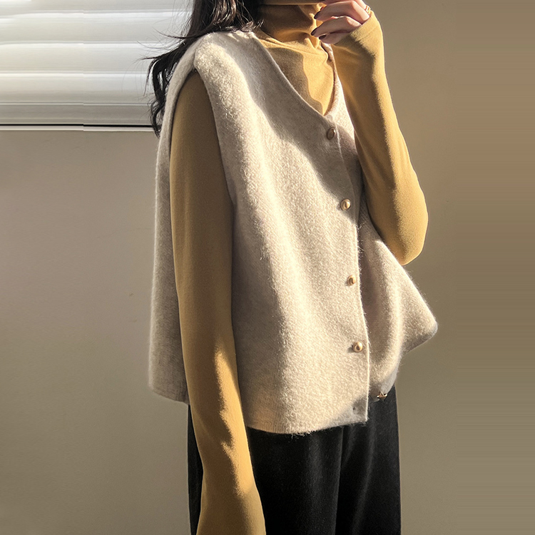 溫柔單排扣針織馬甲（6色）