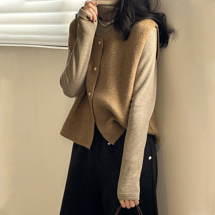 溫柔單排扣針織馬甲（6色）