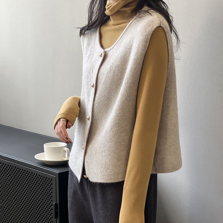 溫柔單排扣針織馬甲（6色）