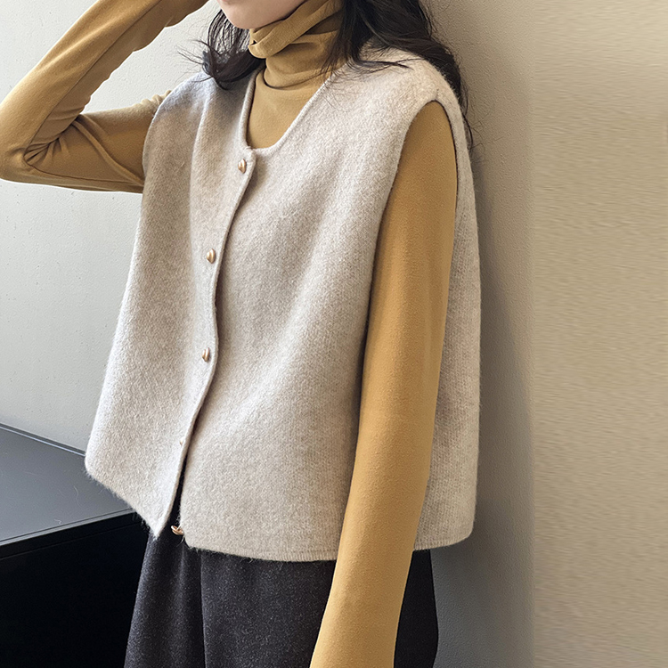 溫柔單排扣針織馬甲（6色）