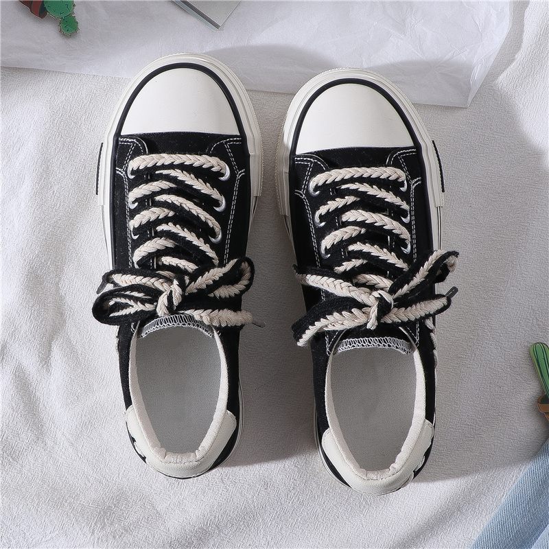 撞色休閒低幫減齡帆布鞋（2色）