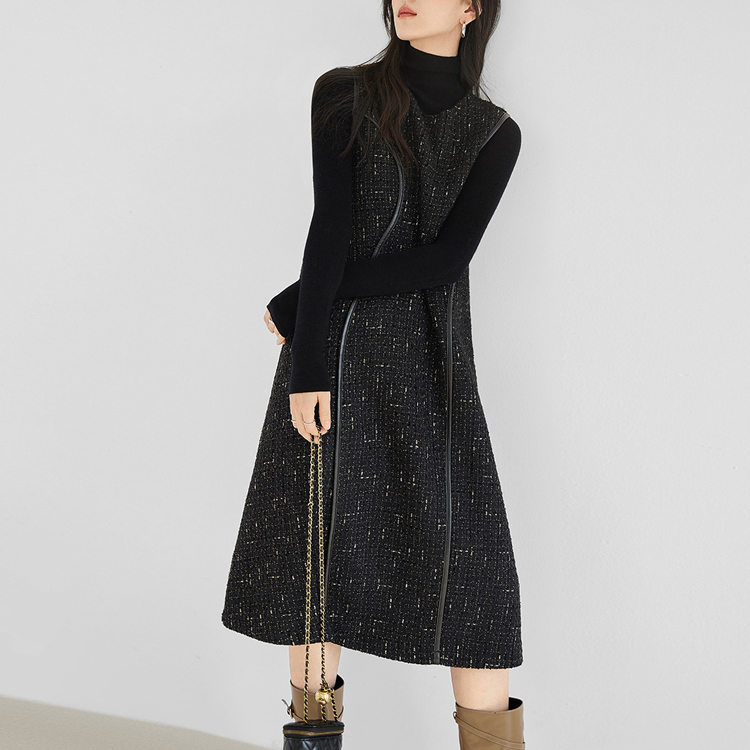 小香風亮絲氣質背心連衣裙