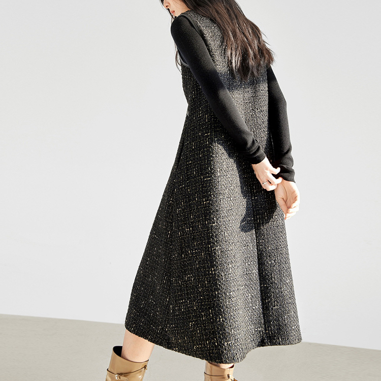 小香風亮絲氣質背心連衣裙