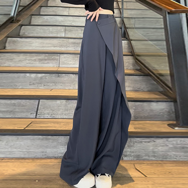 不規則高腰寬鬆西裝闊腿褲（4色）