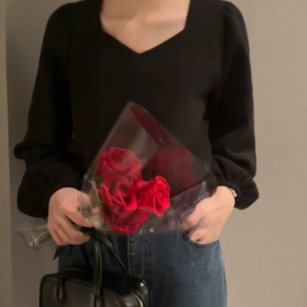 韓版法式背蝴蝶結繫帶襯衫