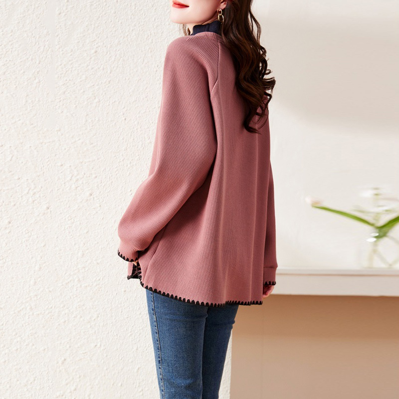 溫柔雅緻半高領針織衛衣