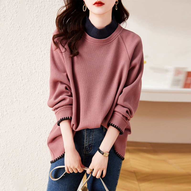 溫柔雅緻半高領針織衛衣