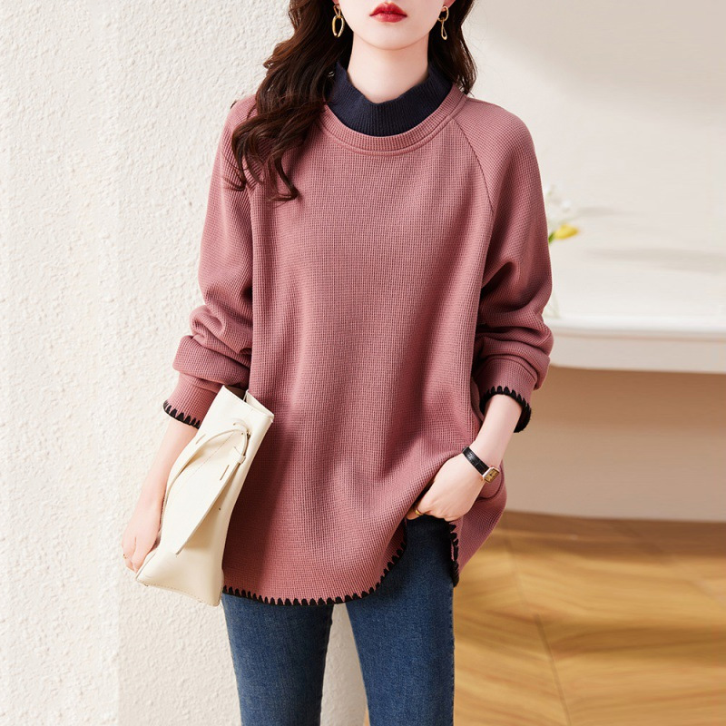 溫柔雅緻半高領針織衛衣