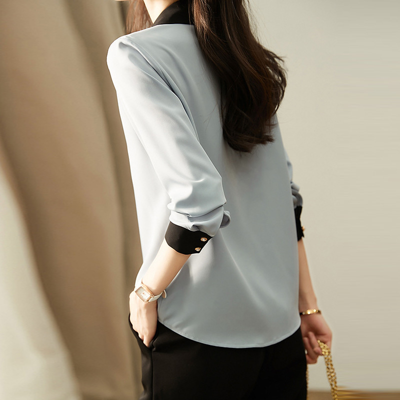 簡約舒適撞色設計長袖襯衫