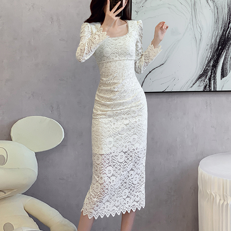 蕾絲性感氣質優雅內搭連衣裙