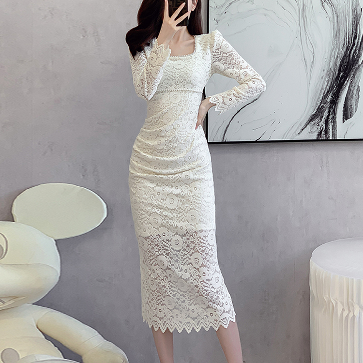 蕾絲性感氣質優雅內搭連衣裙