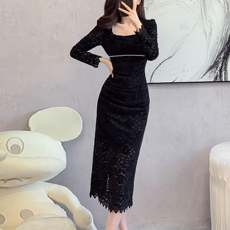 蕾絲性感氣質優雅內搭連衣裙