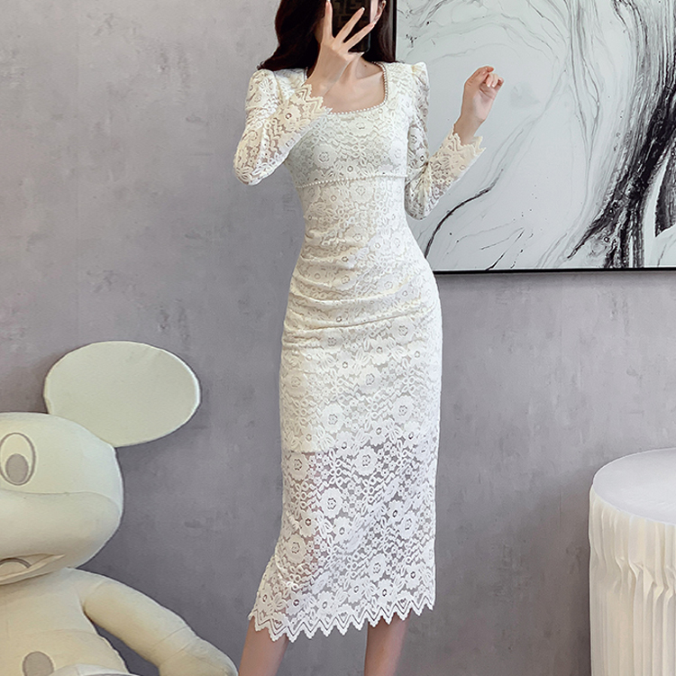 蕾絲性感氣質優雅內搭連衣裙