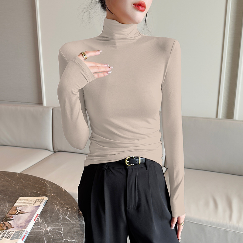 溫柔風純色高領修身顯瘦打底衫（10色）