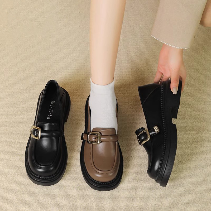 法式通勤軟皮樂福鞋