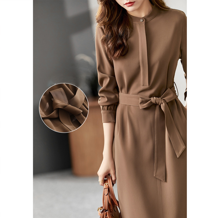 通勤氣質簡約收腰連衣裙