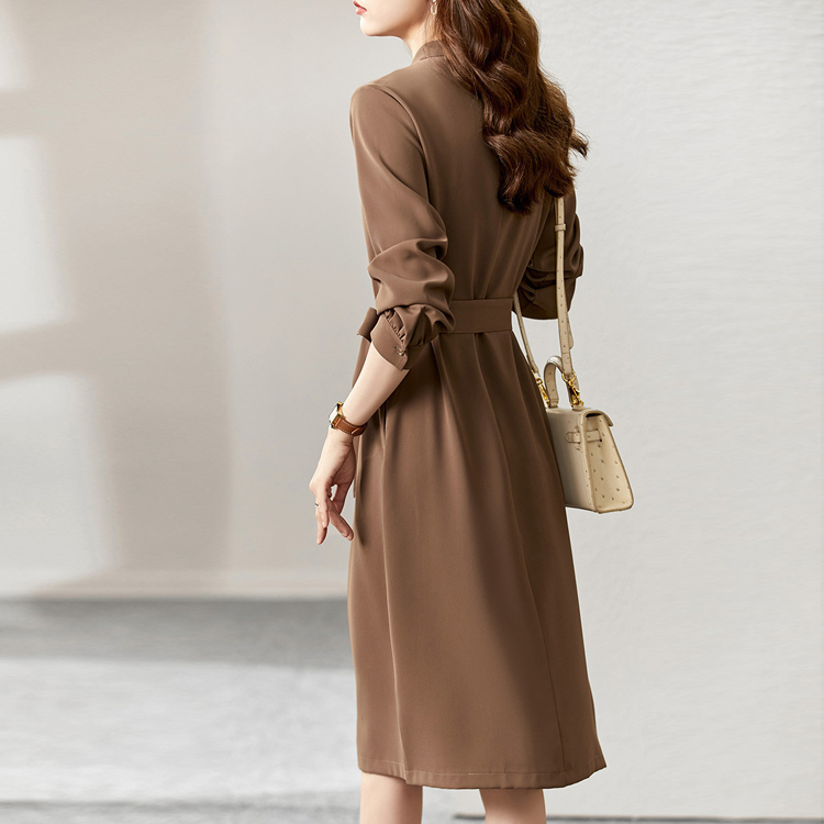 通勤氣質簡約收腰連衣裙