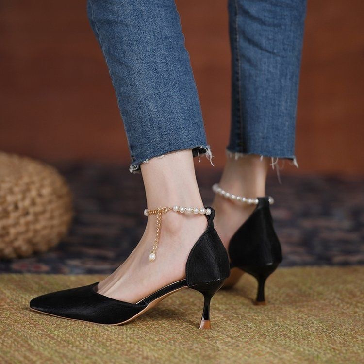 法式珍珠高跟氣質女鞋
